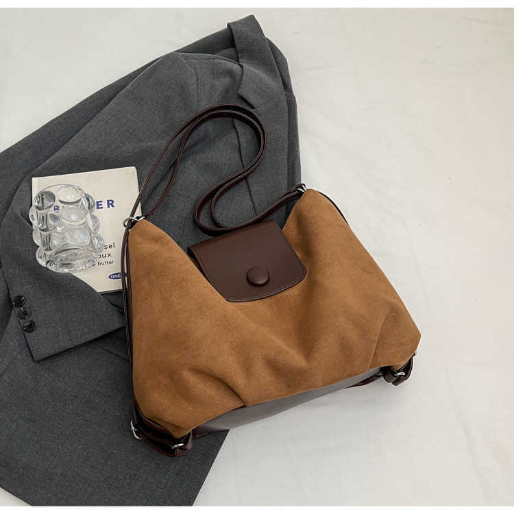 Frosted Large Capacity Backpack Women's Bag New High-end Single Shoulder Bag Versatile Crossbody Tote Bag