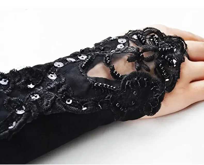 New Fashion Bridal Gloves Fingerless Wedding Gloves for Wedding Dress Elegant Princess Short White/Ivory/Black Bridal Accessorie L251110