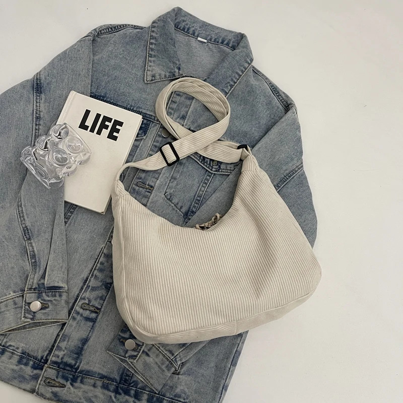 Corduroy Dumpling Bag Lightweight LargeCapacity Crossbody 2025 Autumn and Winter Casual Canvas Shoulder 261LC 251110