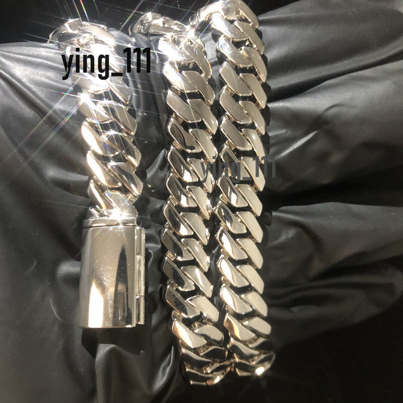 2024 New Fashion 10mm Width Hip Hop Mens Iced Out Cuban Link 925 Sterling Silver Chain Necklace