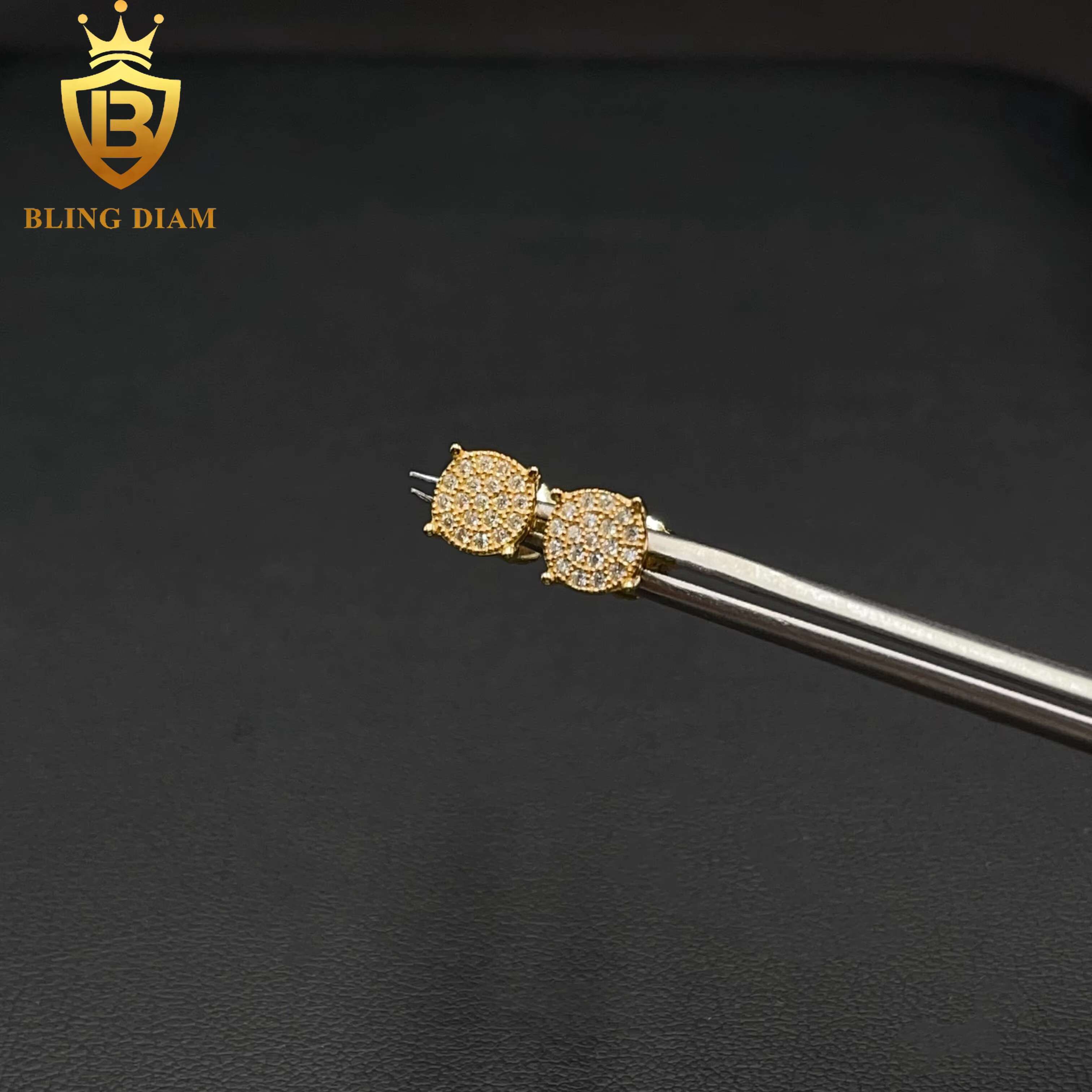 6.5mm Fashion Jewelry Stud 925 Silver Screw Back VVS Moissanite GRA Certificate Earrings Women Men