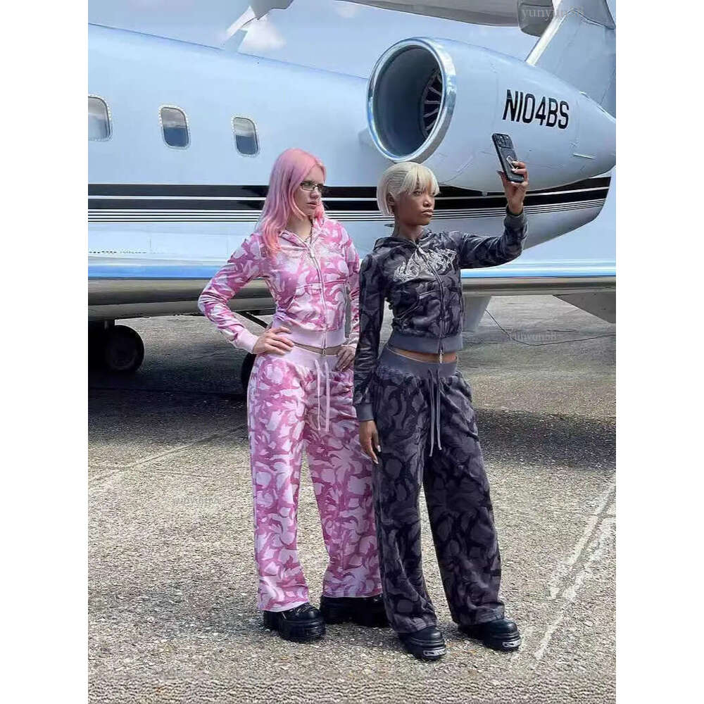 American hip-hop street ironing diamond printed hoodie personality high street senior sense loose short hoodie coat Q241217