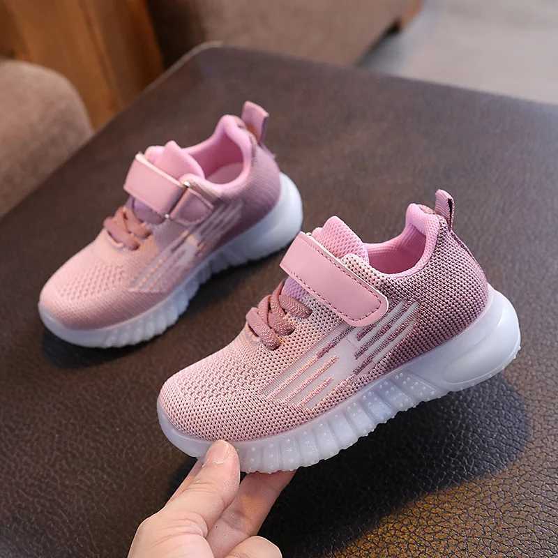 Fashion Kids Running Sport Shoes Childrens Spring and Autumn Boys Girls Mesh Breathable Non-slip Comfortable Sports SneakersT251110