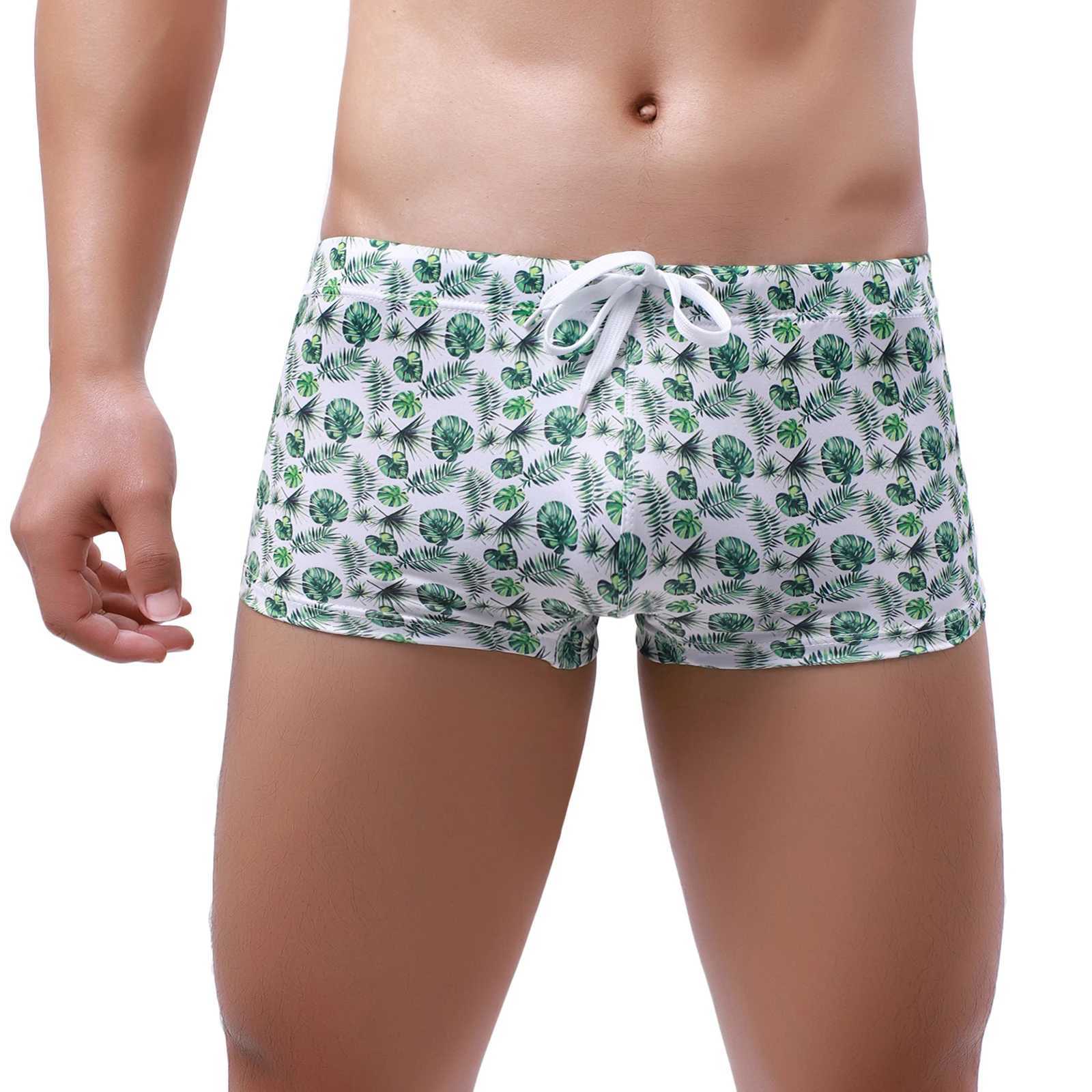 Mens Boxing Swimsuit Fashion Printed Style Lace Top Swimsuit Summer Beach Wear Swimsuit ShortsW250410