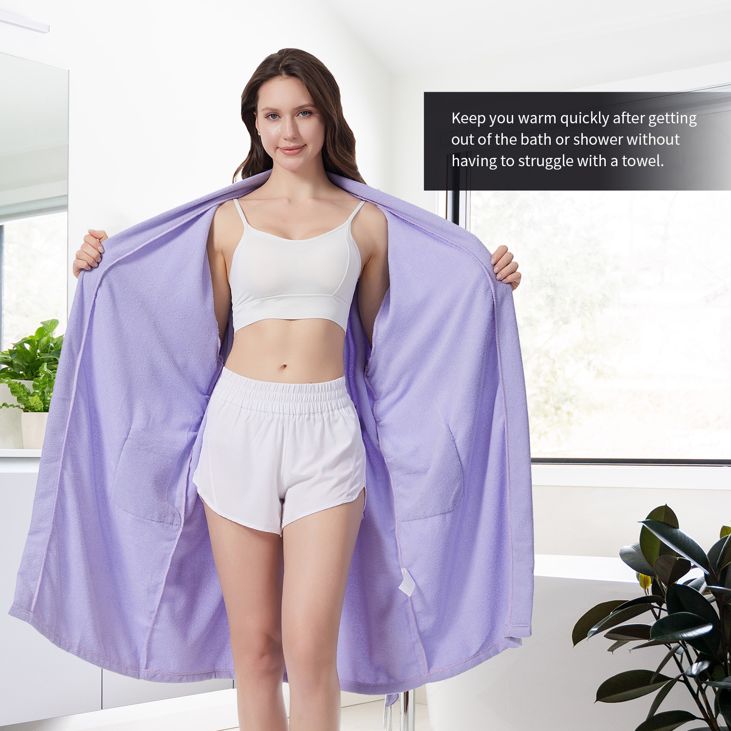 1 Hiturbo Soft Bathrobe Cape: New Adult looped cape (All-polyester)