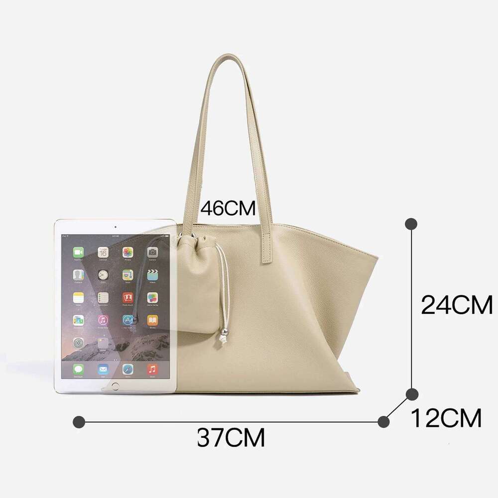 New Korean Tote Women Genuine Leather Casual Minimalist Handbag Shoulder Top Handle Bag Chic Designer Style Trendy St251110