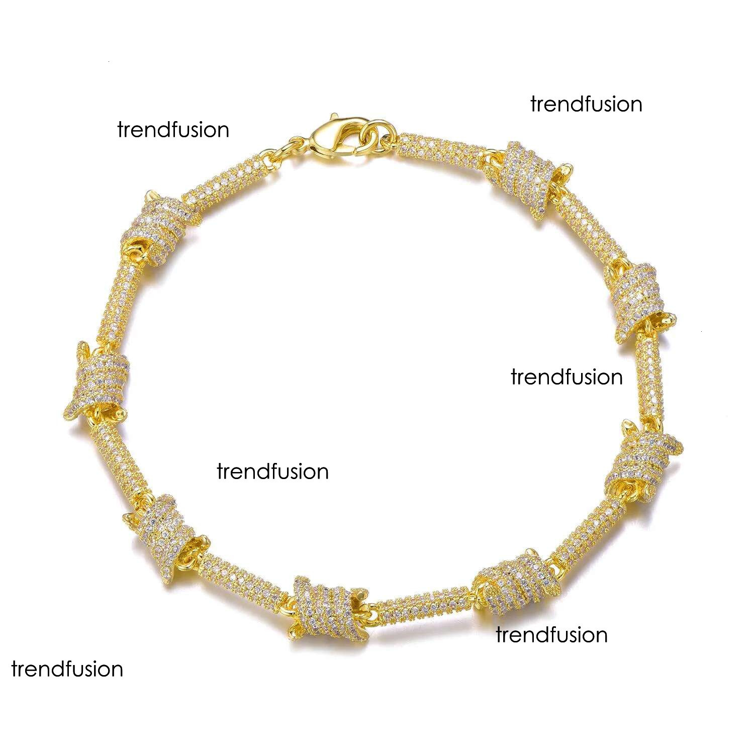New Arrival White Gold Moissanite dia Bracelet Bg Cubic Zirconia Wire Wrap Knot Hip Hop Iced Out Bangle Bracelets Dia Jewelry Gift for Men Women
