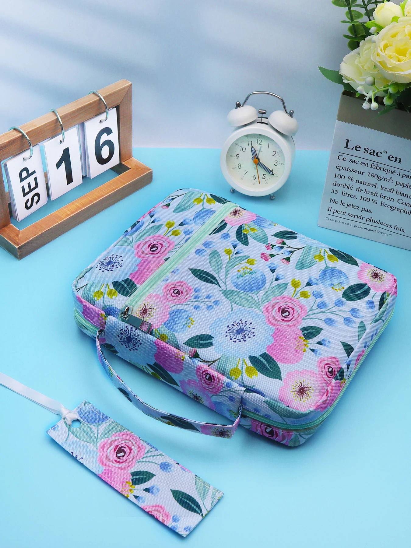 Bible Cover Floral Case With Handle Pocket Book Carrying Organizer Bag Bookmark For Girls Catholic 251110