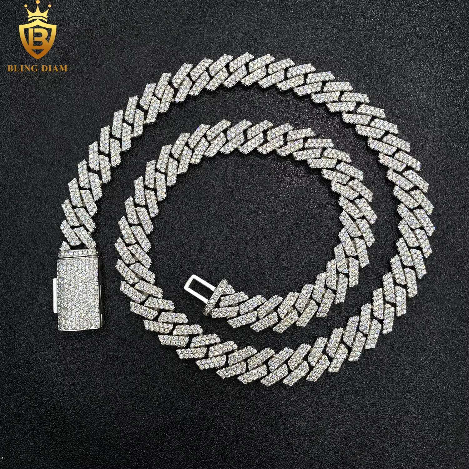 13mm Miami Gra Certificate Hip Hop Jewelry Bracelet Necklace 925 Sterling Silver Moissanite Cuban Links Chain
