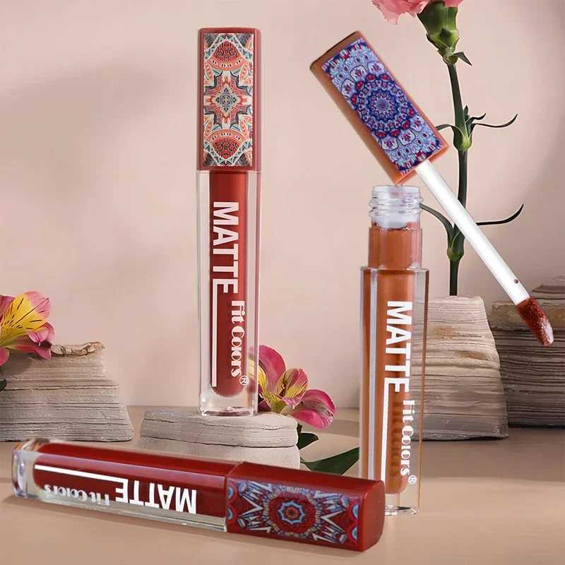6Colors Waterproof Liquid Lipstick Matte Velvet Clay Texture Lip Gloss Bohemian Style Earth Brown Lasting Non Stick Cup MakeupT251110