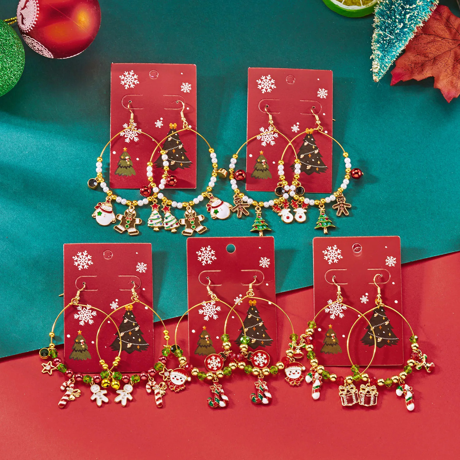 Christmas Drop Earrings Hoop For Women Shiny Santa Claus Xmas Tree Snowman Elk Snowflake Long Tassel Dangle Earring Gifts 251031