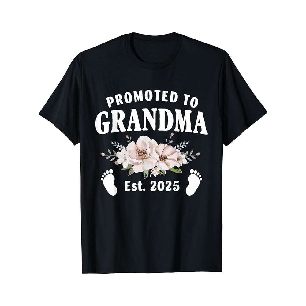 Designer T shirt Promoted to Great Grandma Est 2023 Floral First Time Grandma - 220g T shits