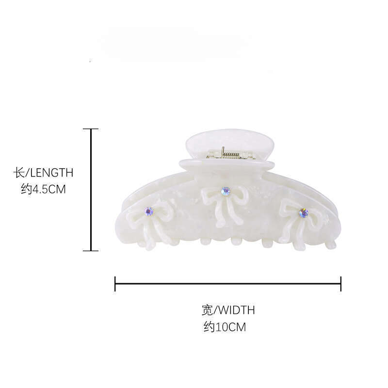 Summer New Bowknot Acetate Claw for Women, Niche Style, Sweet and Cute Back of Head Shark Clip Hair Accessory