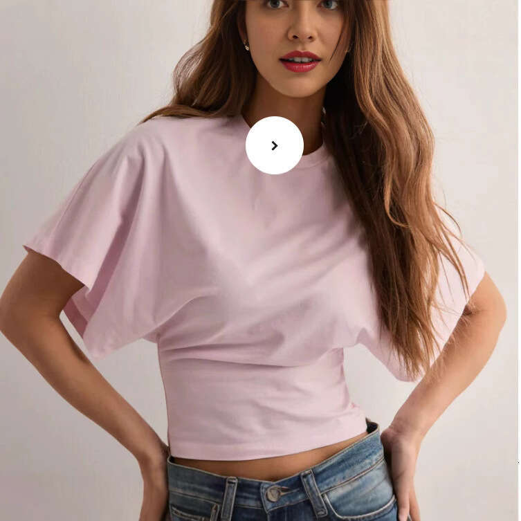Korean style design round neck pullover short sleeved T-shirt for women in summer 2025, simple versatile, solid color loose top, 2025 new style, chic 