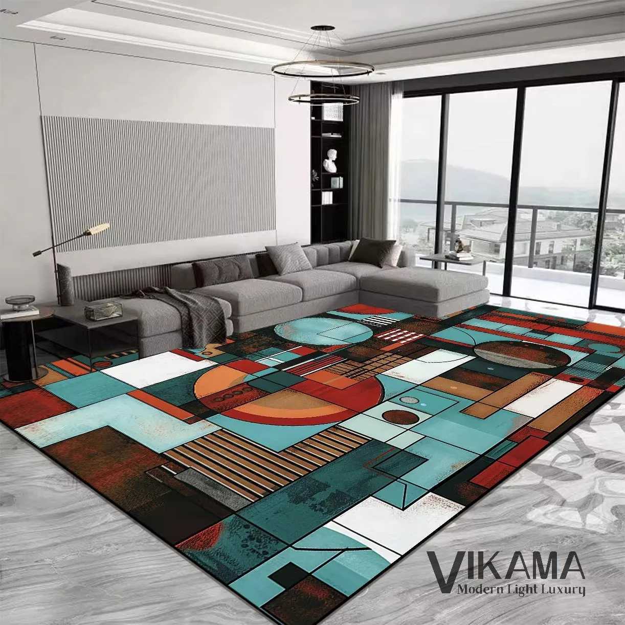 VIKAM Abstract Art Light Luxury Carpet Living Room Home Bedroom Sofa Area Decoration Soft Non slip Washable Floor Mat Y251110