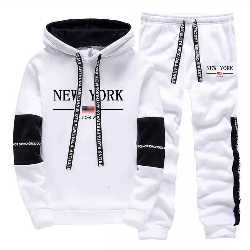 Quality Mens Tracksuit Casual Print Sweatshirts Sports Jogging Mens Clothing Autumn Winter Sportswear Single Piece Hoodie Pants W251110