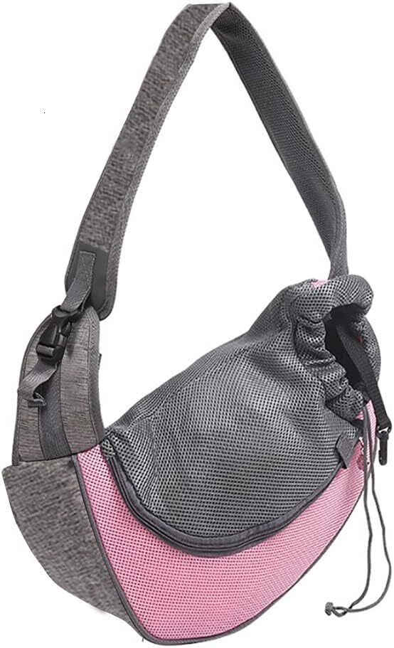 Pet dog sling straps, breathable mesh hands-free adjustable travel safety small dog sling bag backpack dog shoulder bag suitable for dogs, cats, rabbi
