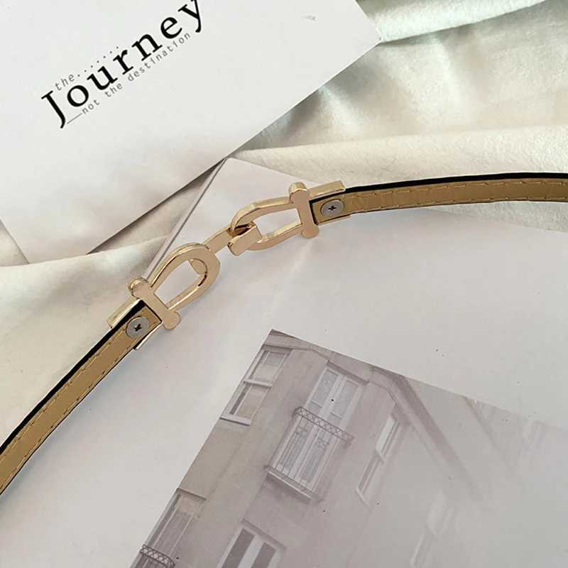 1 piece of fashionable womens adjustable thin synthetic leather strap suitable for tattoos tight jackets dresses belts metal hook buckle belts X250410