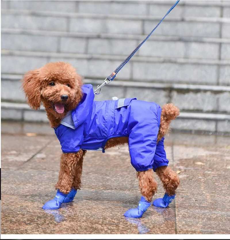 New Arrival 4 pieces of waterproof rubber boots for pets suitable for small medium and large dogs cats outdoor shoes dog ankle boots and pet acces Z25