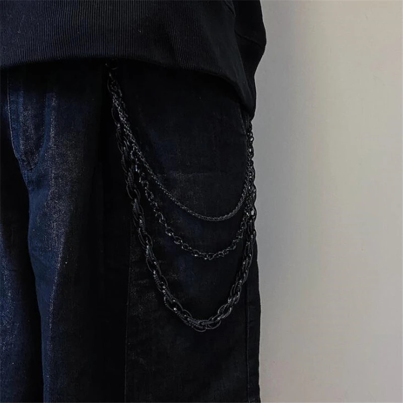 Rock Punk Pants Chain Waist Wallet Keychain Personalized Mens Hip Hop Style Retro Decoration Trend Accessories 250410