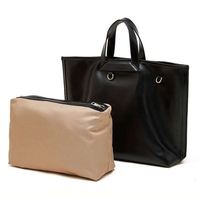 Burminsa Vintage Genuine Leather Large Tote Handbags For Women 2025 Luxury Designer Shopper Work Ladies Shoulder Crossbody Bags