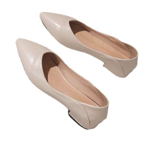 Woman Sandals Spring And Autumn Single Low Heel Versatile New Commuter Soft Leather Work Flat Shoes Women S Shallow Mouth Pointed