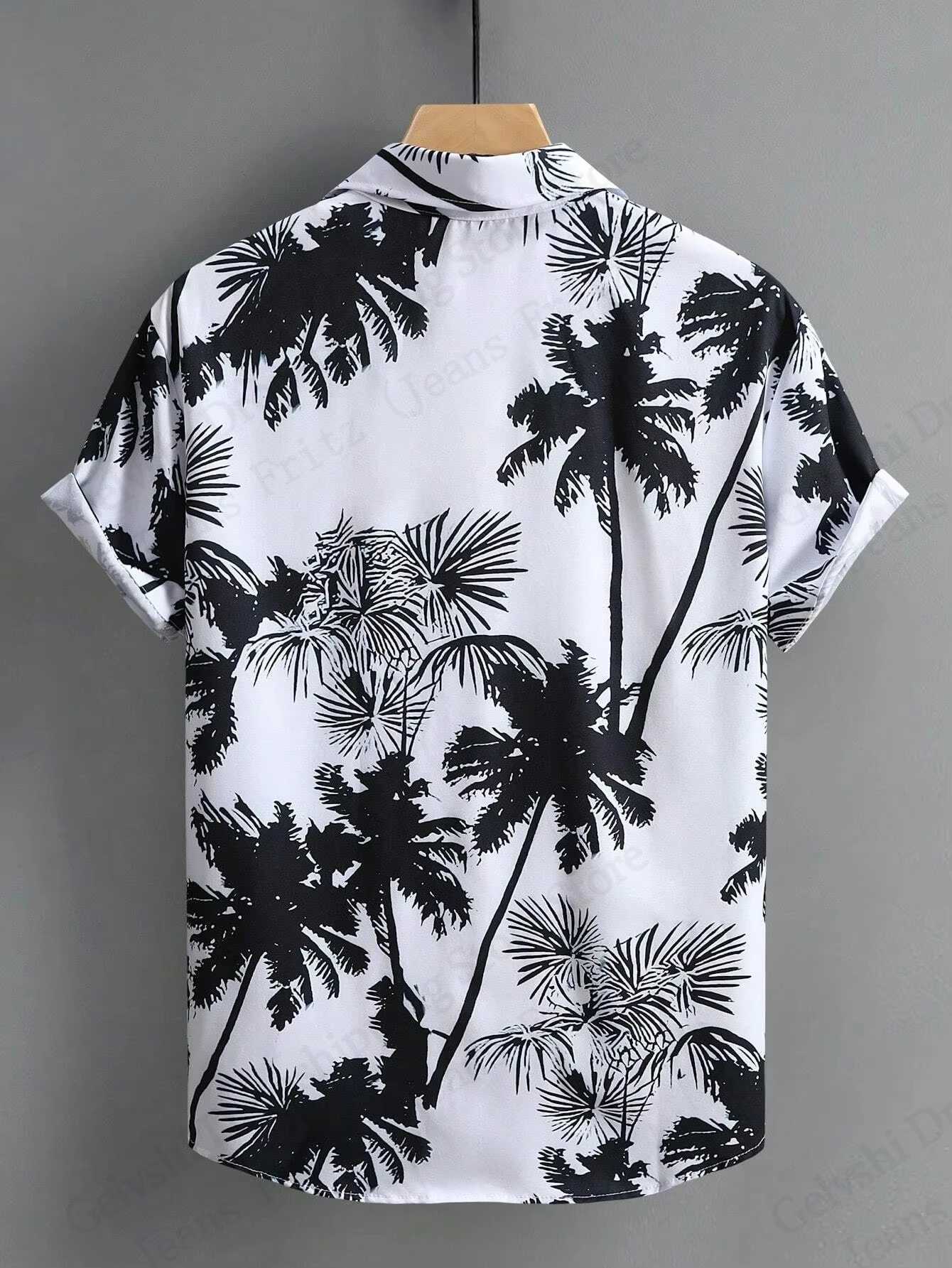 Summer Hawaiian shirt animal palm tree 3D printed shirt mens fashionable beach shirt casual short sleeved shirt X250410