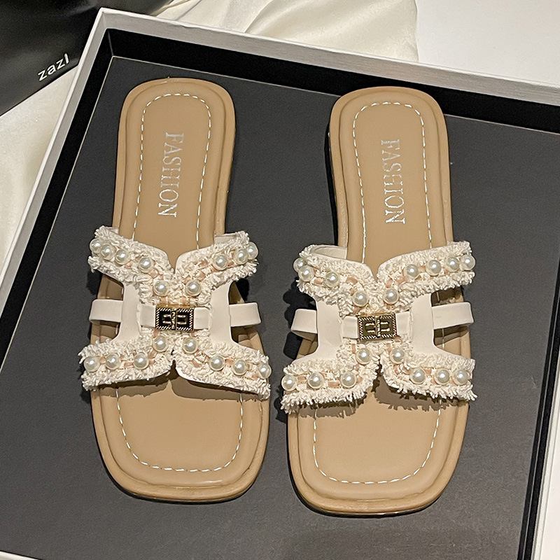 Hot New free shipping designer for womens slippers beige khaki black Summer fashion flat bottomed outdoor casual women