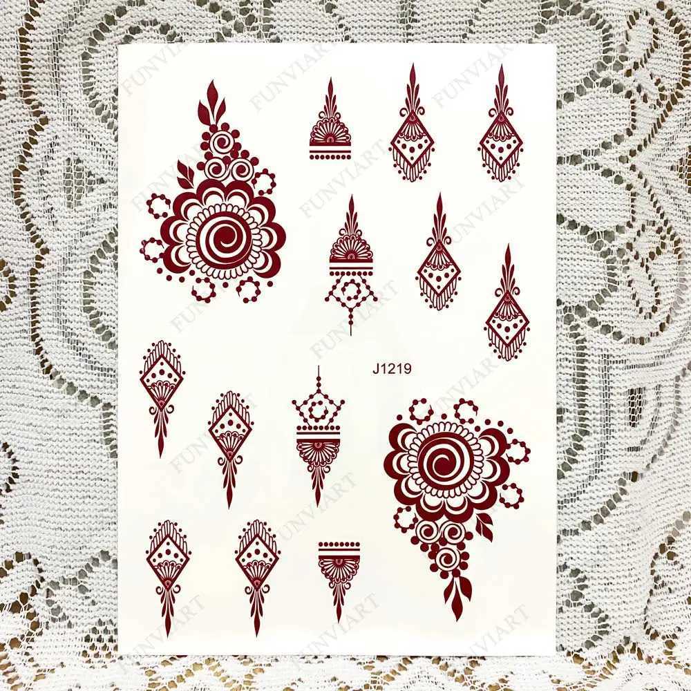 Waterproof Nail Art Sticker for Childrens Temporary Tattoo Small Size Mehndi Fake Tattoo Hand drawn Girl Body Art Brown Nail Art W250410