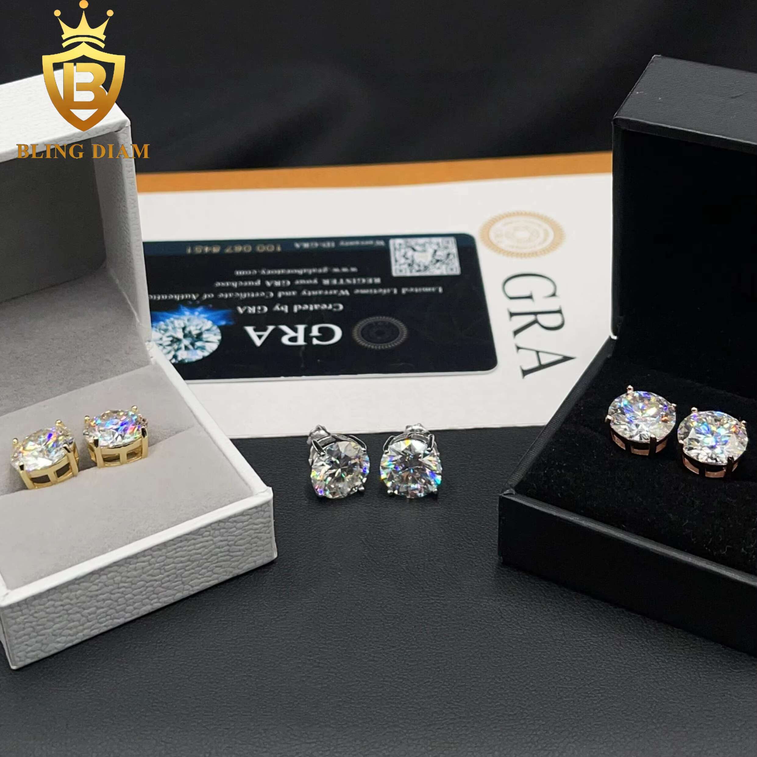 10mm 11mm Fine Jewelry Iced Out 925 Sterling Silver VVS Moissanite Diamond Screw Back Stud Earrings
