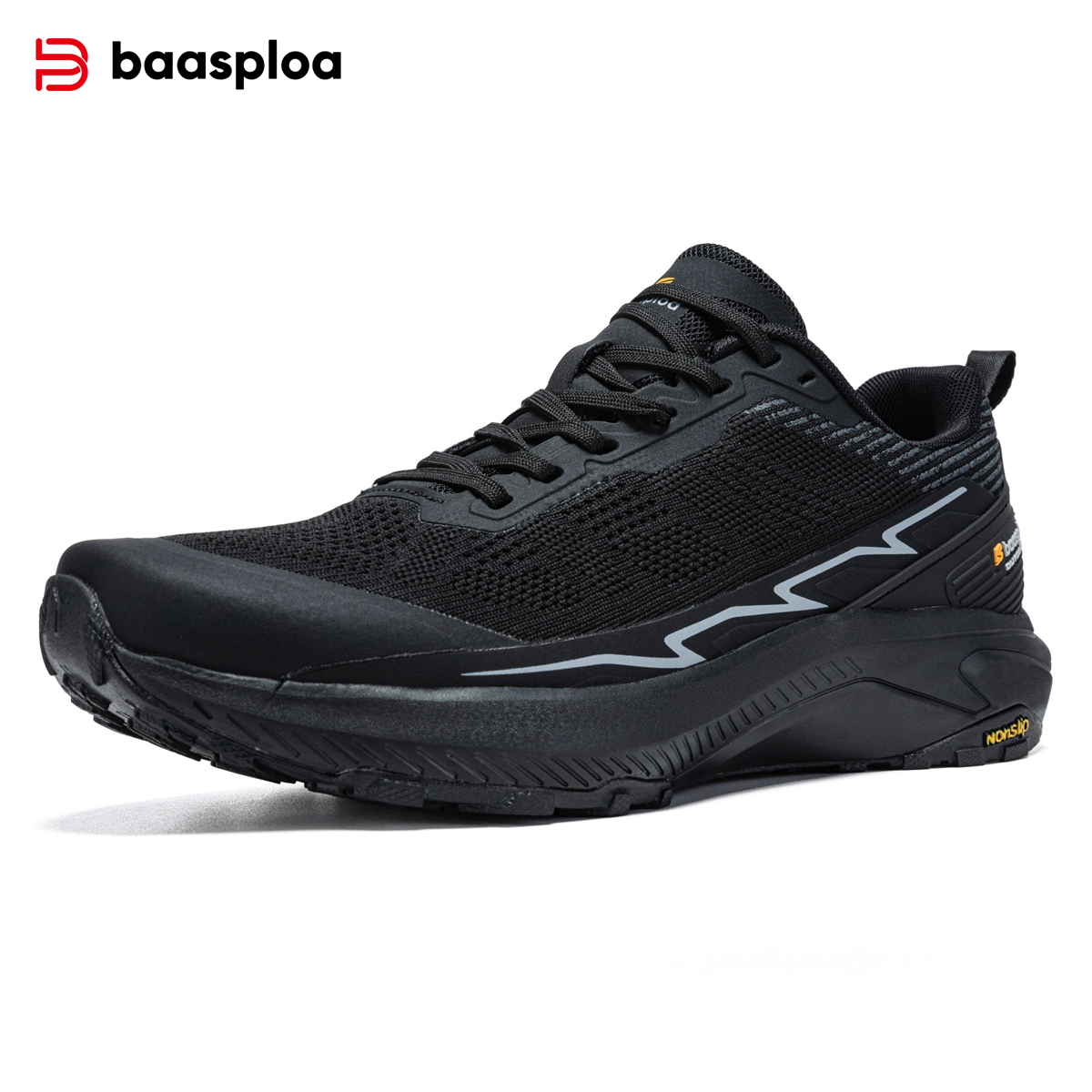 Baasploa Men Mesh Hiking Shoes Outdoor Breathable Non-Slip Walking Shoes Male Casual Wear Resistant Sneakers