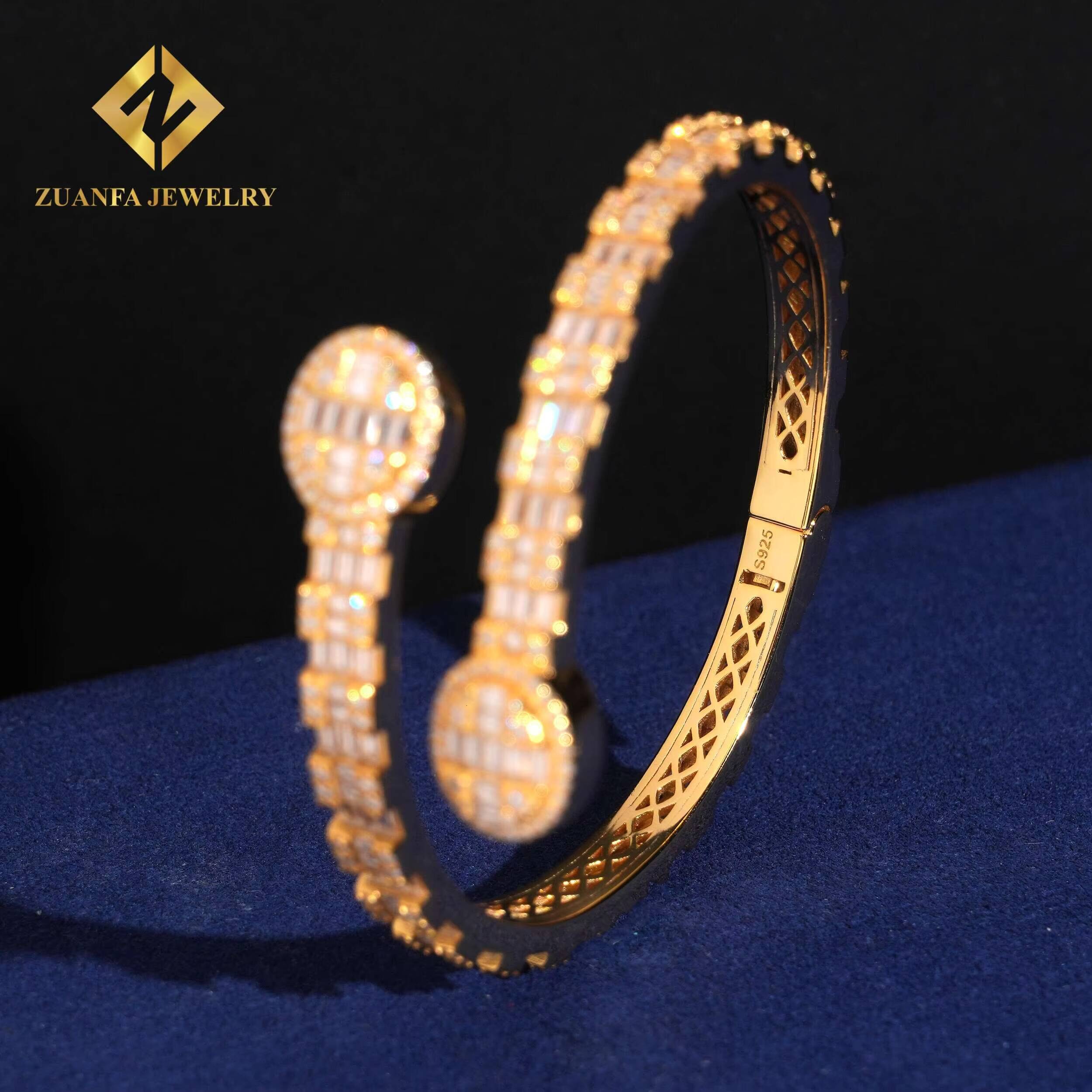 New Arrivals Pass Diamond Tester 925 Solid Silver High Quality VVS Iced Out Moissanite Hip Hop Jewelry Bracelet Bangle