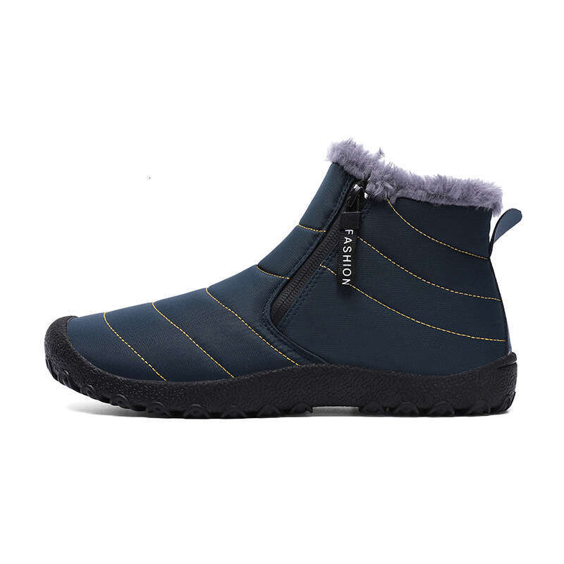 New Large Size Snow for Men Outdoor Thickened Warm Shoes with Zipper and Fleece Winter Men's Cotton Boots lightweight comfortable