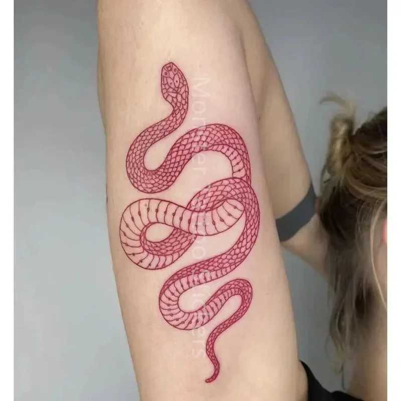 1 snake tattoo sticker unisex temporary tattoo waterproof fake tattoo 2-5 days W250410
