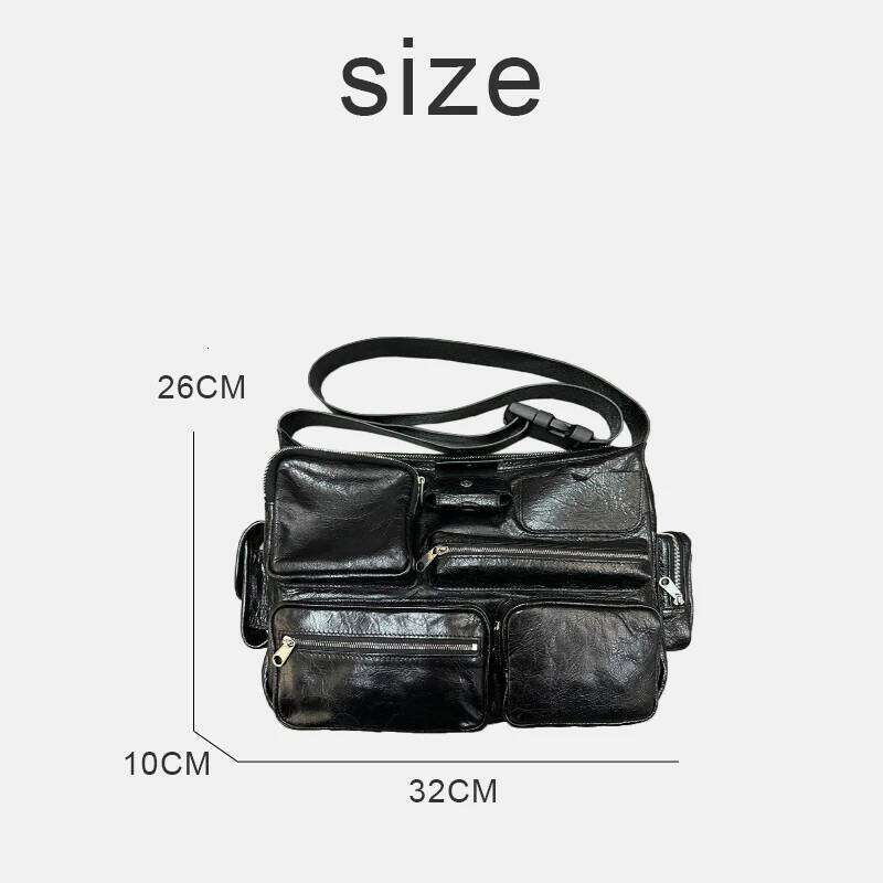 Moto & Biker Bags For Women Luxury Designer Handbags And Purses 2024 New In PU Vintage Oil Wax Leather Multiple Pockets Shoulder