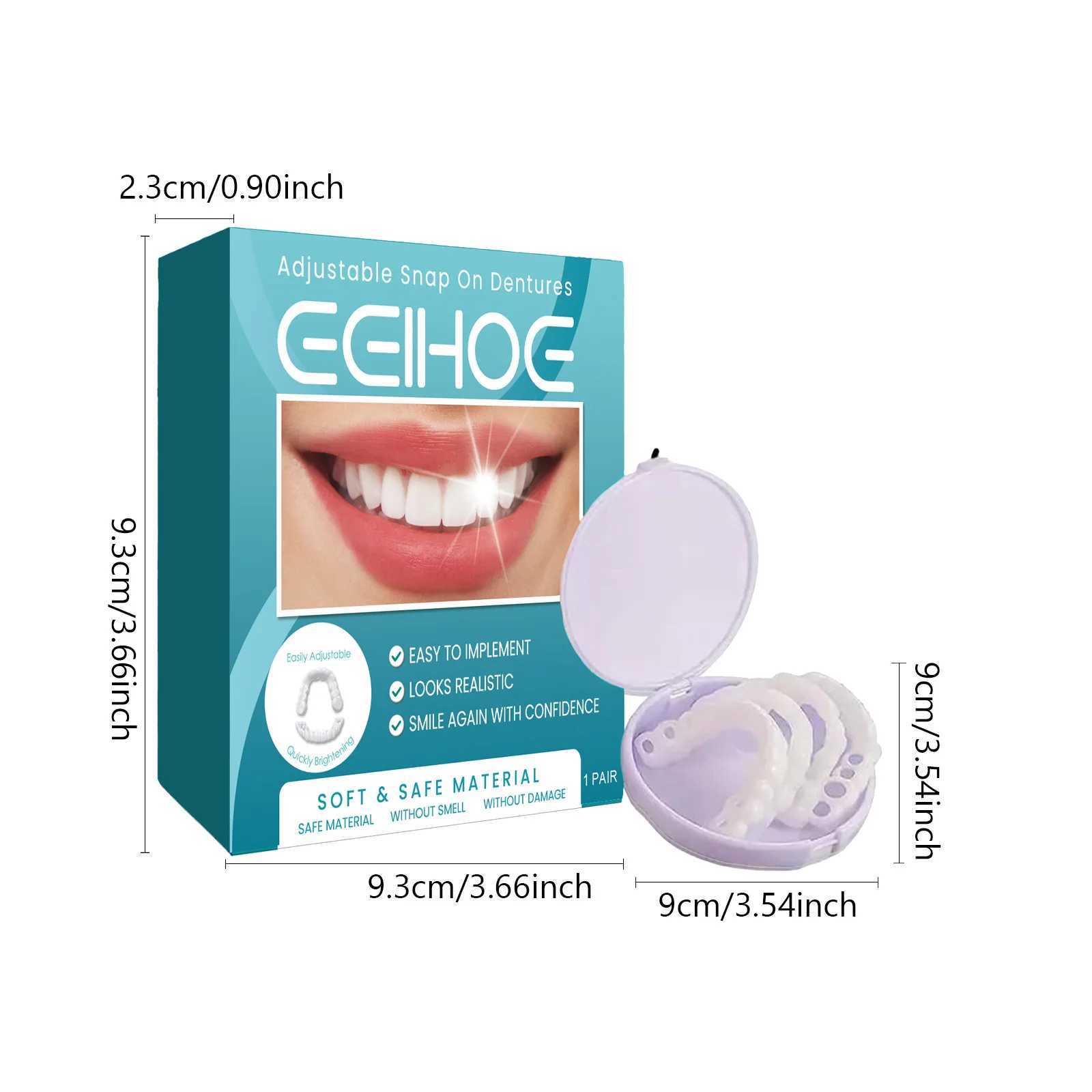 Eelhoe 1 pair adjustable teeth set whitening teeth temporary smile oral hygiene care teeth veneer false teeth set M250410