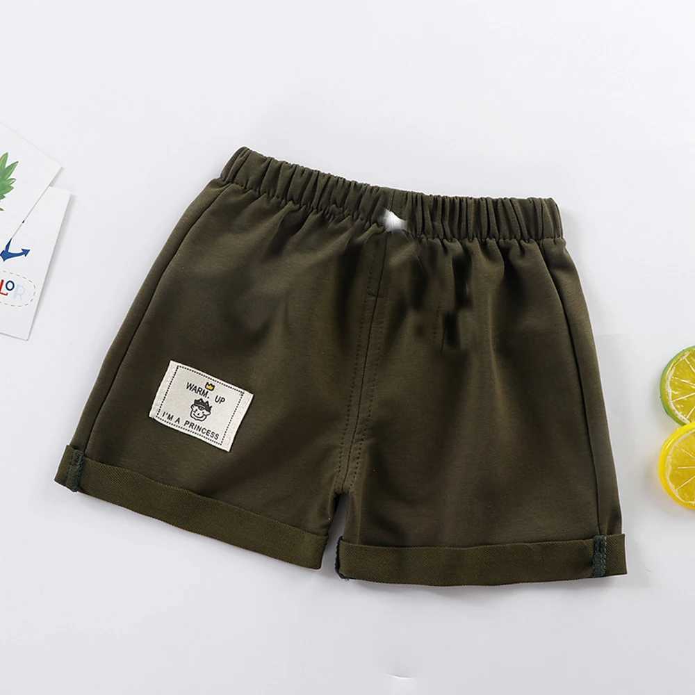 Summer baby shorts and casual pants suitable for girls boys candy color cotton color childrens beach loose casual Trouser childrens clothing Z250410
