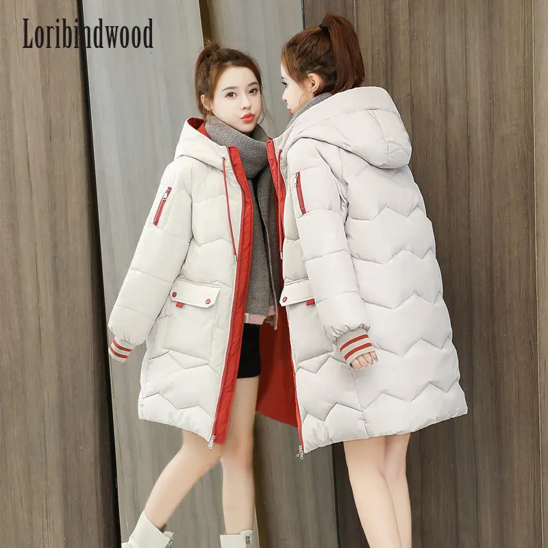 Winter Women Jacket Coats Long Parkas Female Down cotton Hooded Overcoat Thick Warm Jackets Windproof Casual Student Coat 251110