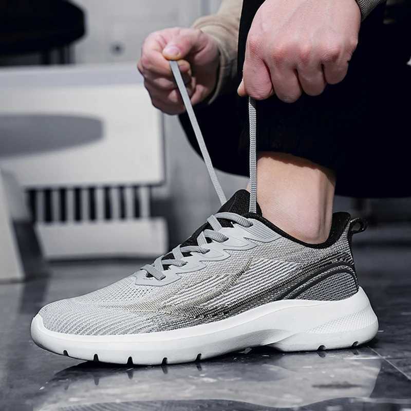 New Mens Mesh Running Thick Sole Anti Slip Walking Outdoor Tennis Lightweight Sports Shoes Comfortable Training Jogging ShoesC250410