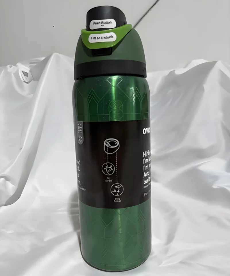 Fashionable cup Insated 32oz ED Stainless Steel Travel g with Handle Straw Leakproof Flip Lid Gym Hiking Gift Y251110