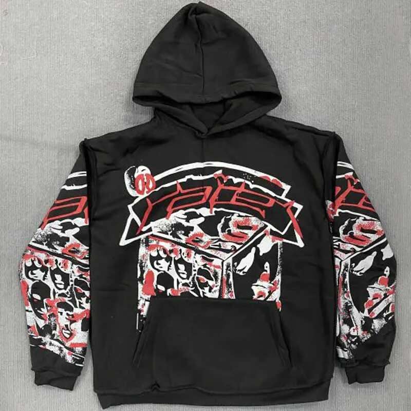 Vintage Y2k Women Coats Streetwear Gothic Casual Alphabet Print Pattern Abstract Fashion Hoodie Haruku Men Clothing