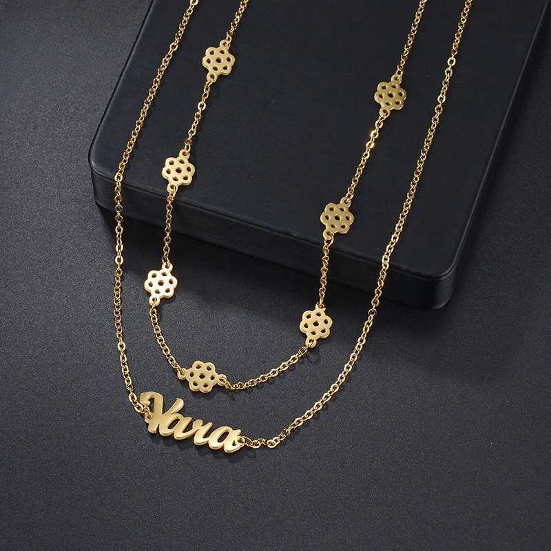 Custi Trendy Stainless Steel Name Waist Chain Flower Pattern Fem Personalized Hip Hop Summer Sexy Body Chain Jewelry X250410