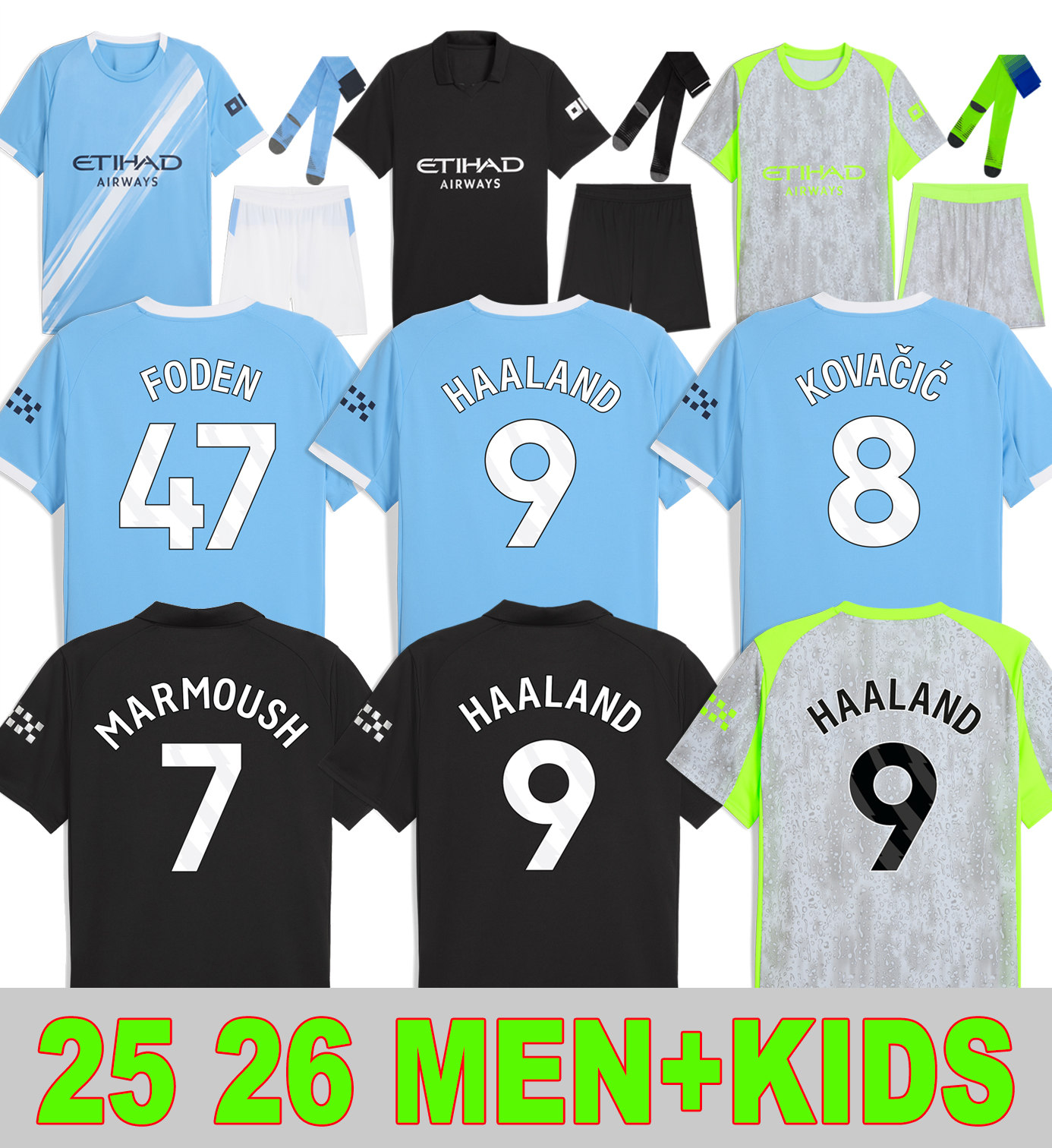 HAALAND Soccer Jerseys 25 26 GVARDIOL GREALISH FODEN SAVINHO 2025 2026 RODRIGO CHERKI MAN CITYS football shirts GVARDIOL REIJNDERS Fans Player version kit