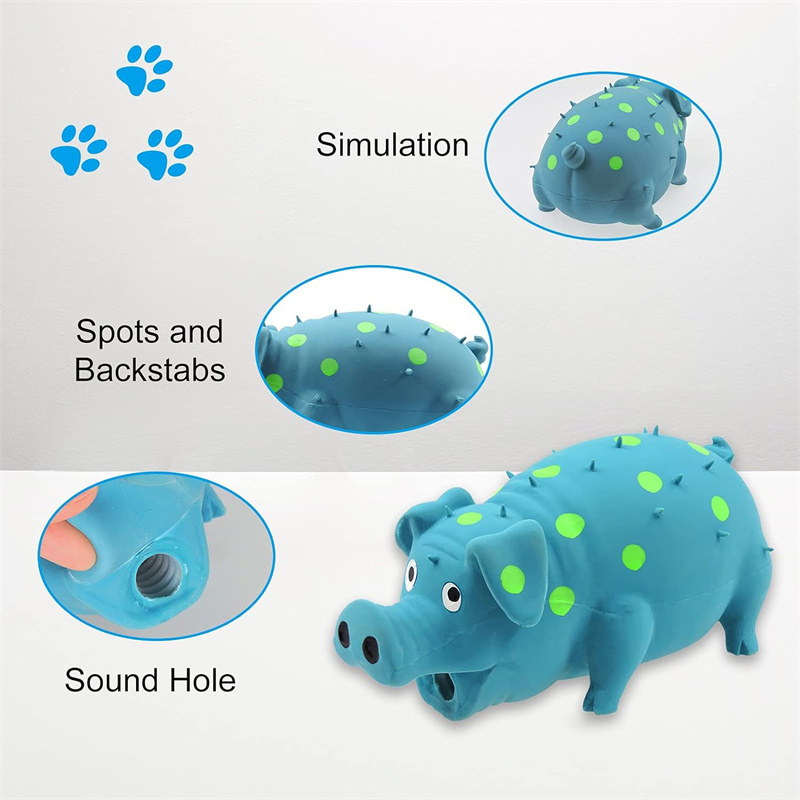 Natural Latex Polka Dot Squeaky Pig Dog Toy For Small Medium Large Dogs Indoor And Outdoor