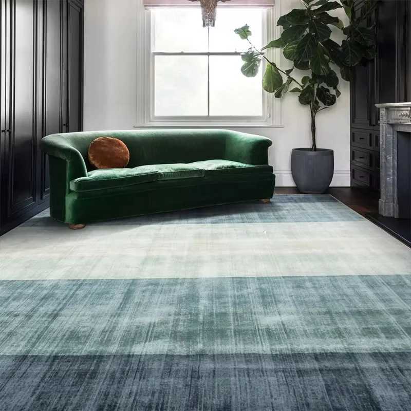 French Green Living Room Carpet Nordic Household Gradient Carpets Room Decor Bedroom Area Rug Lounge Sofa Non-slip Floor Mats Y251110