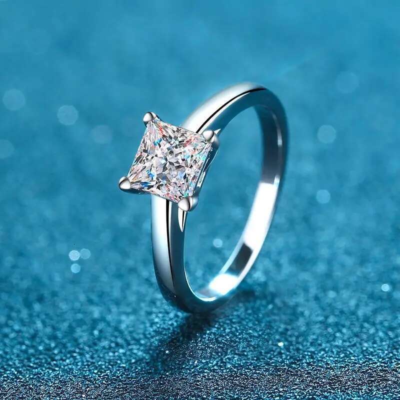 Square Diamond VVS1 1/2 Carat Moissanite Engagement Ring for Women Fine Jewelry Female PT950 Platinum Ring Original Certified