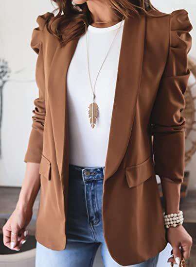 2022 Independent Station Wish Amazon Hot Item Autumn Winter New Solid Color Long Sleeve Lapel Blazer Women's Fashion
