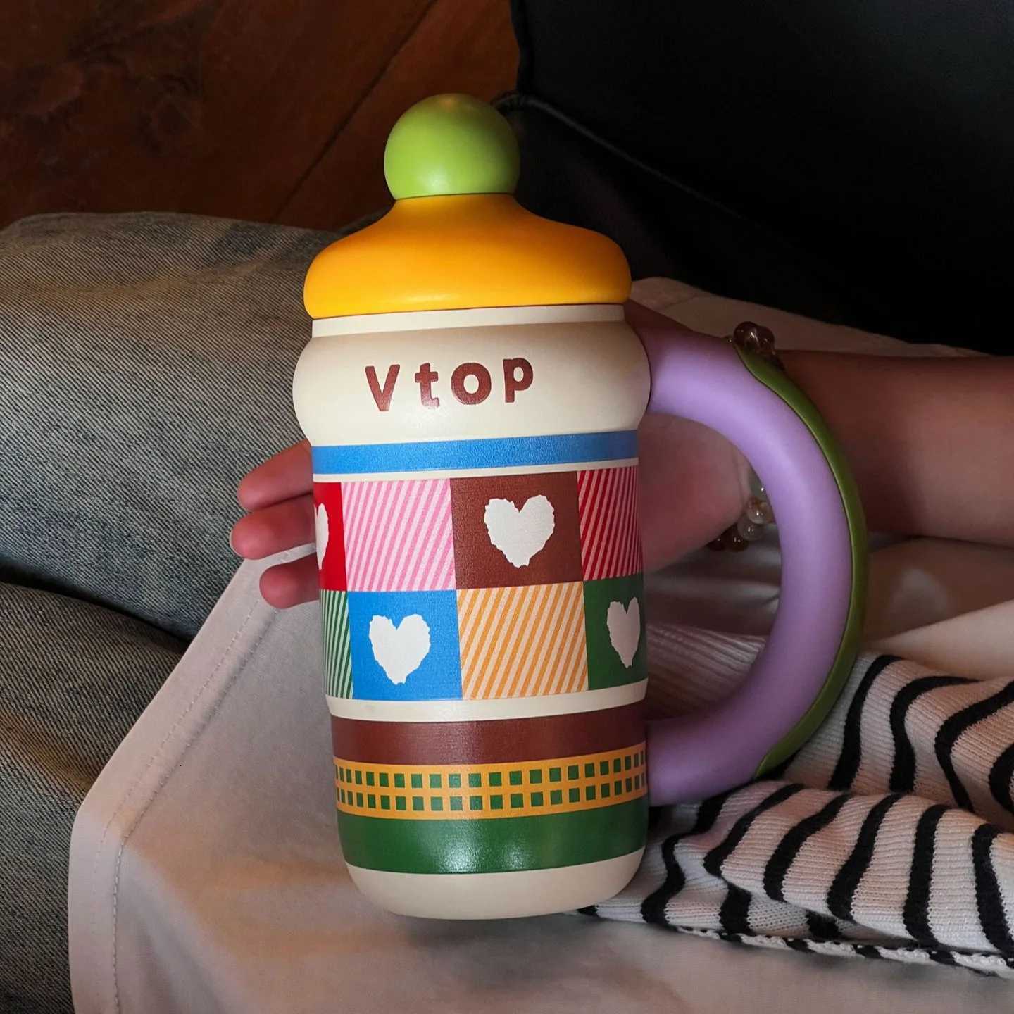 Fashionable cup Stainless steel insated cup straw cup outdoor portable water cup large capacity ceramic cup Y251110