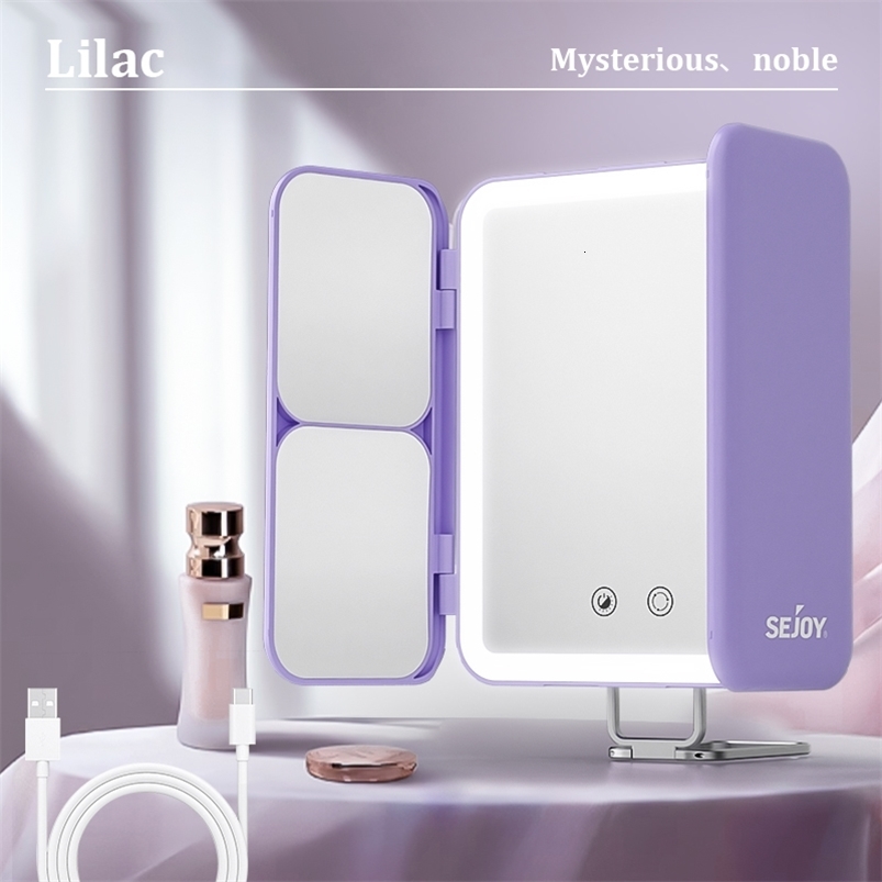 SEJOY Makeup Mirror with Lights 1X 3X 7X Magnifying Mirror Touch Control Trifold Makeup Mirror Portable LED Makeup Mirror 251017w