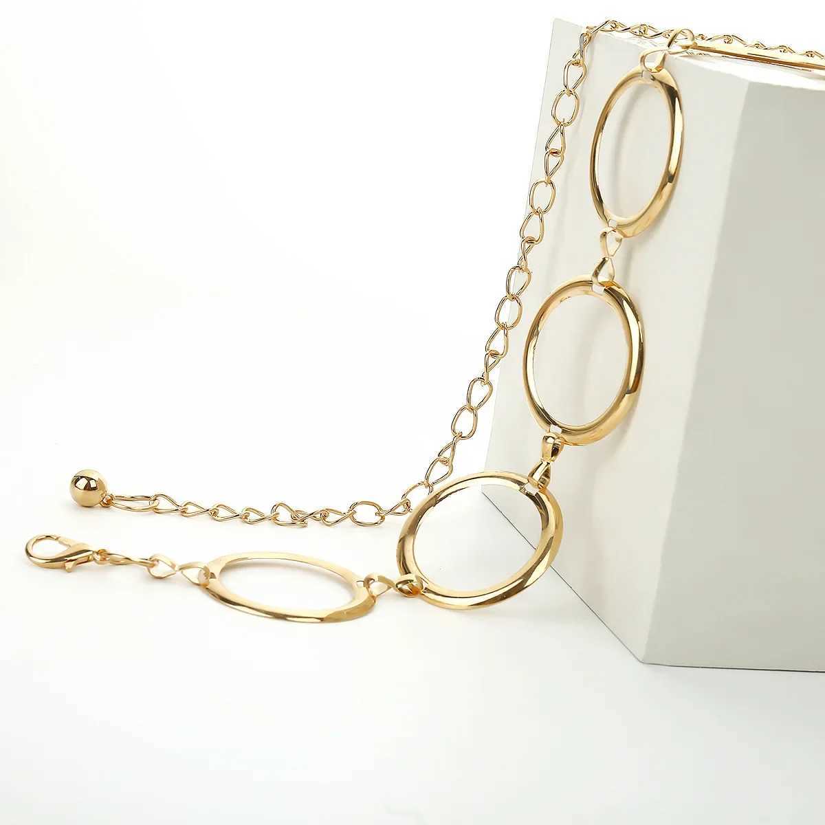 Hot S metal chain 4.5CM circular jeans with womens strap Hip strap metal chain X250410